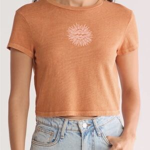 Billabong Peach Sun Graphic Crop Baby Tee